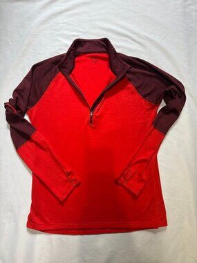 EMS Eastern Mountain Sports Polartec 1/4 Zip Pullover Red Maroon Women's XL